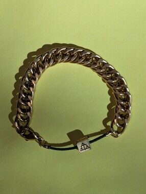 Air & Anchor Gold Chain Bracelet With Elastic 7.5"